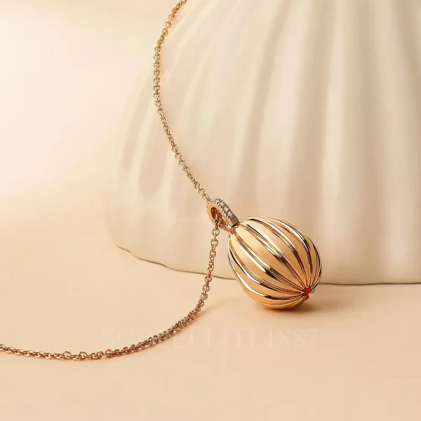 fabergé 180 anniversary rose gold egg pendant
