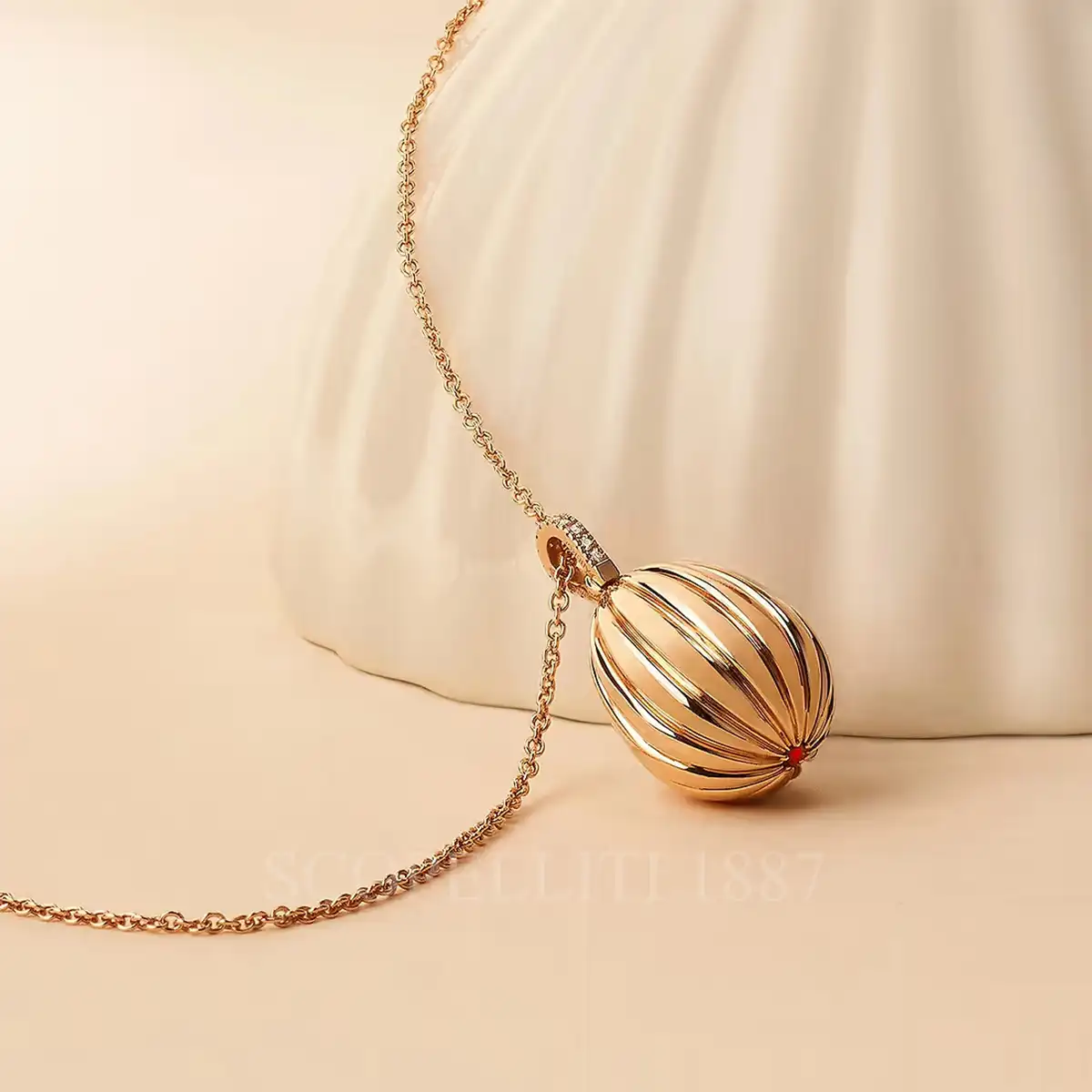 fabergé 180 anniversary rose gold egg pendant