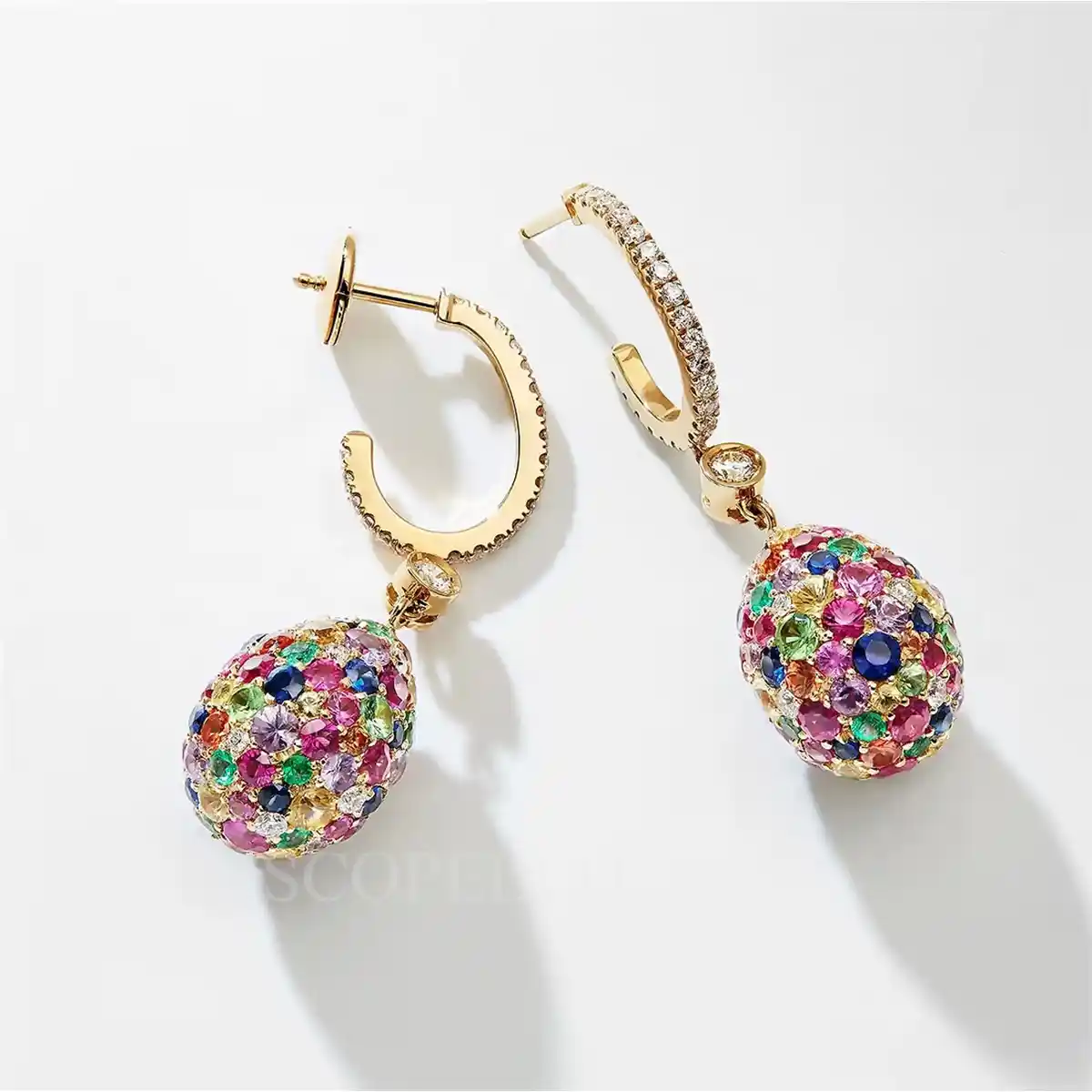 fabergé drop earrings egg mixed gemstones