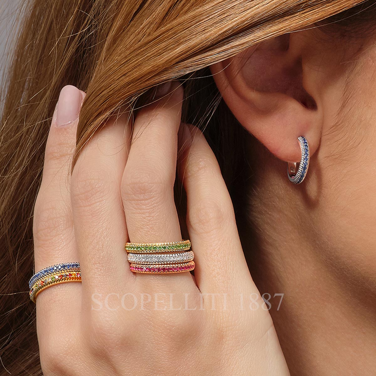 faberge multicoloured eternity rings