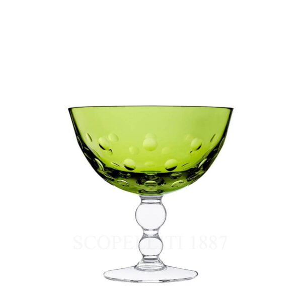 saint louis bubble footed cup chartreuse green