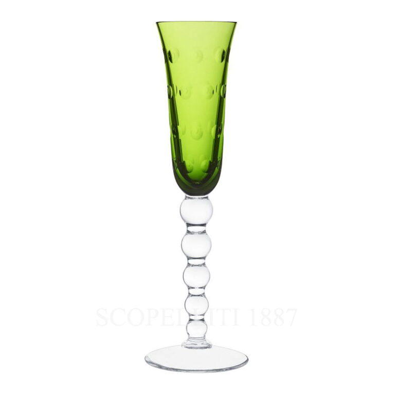 saint louis bubbles champagne flutes chartreuse green