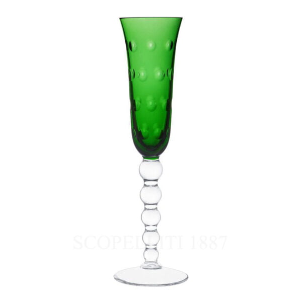 saint louis bubbles champagne flutes green