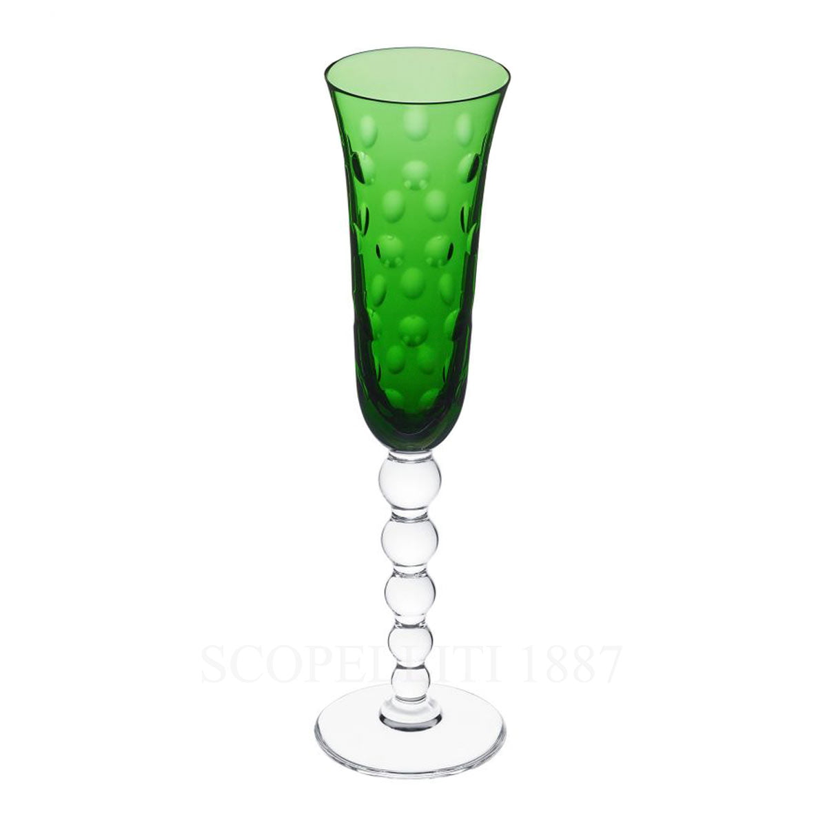 saint louis bubbles champagne flutes green colour