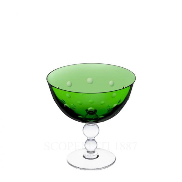 saint louis footed cup green bubble