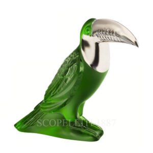 lalique toucan sculpture amazon green platinum stamped