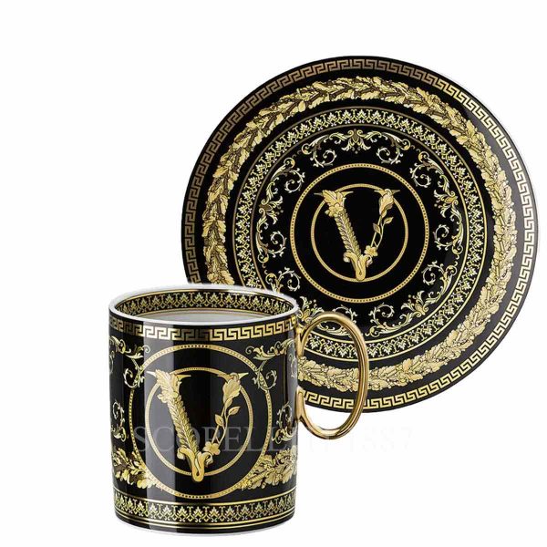 versace set mug and plate virtus gala black