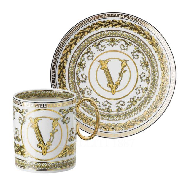 versace set mug and plate virtus gala white