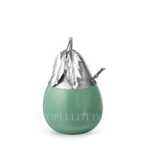 buccellati murano glass green pear jam jar