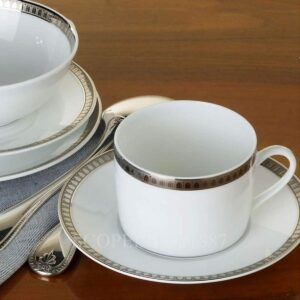 christofle malmaison platinum tea cup saucer