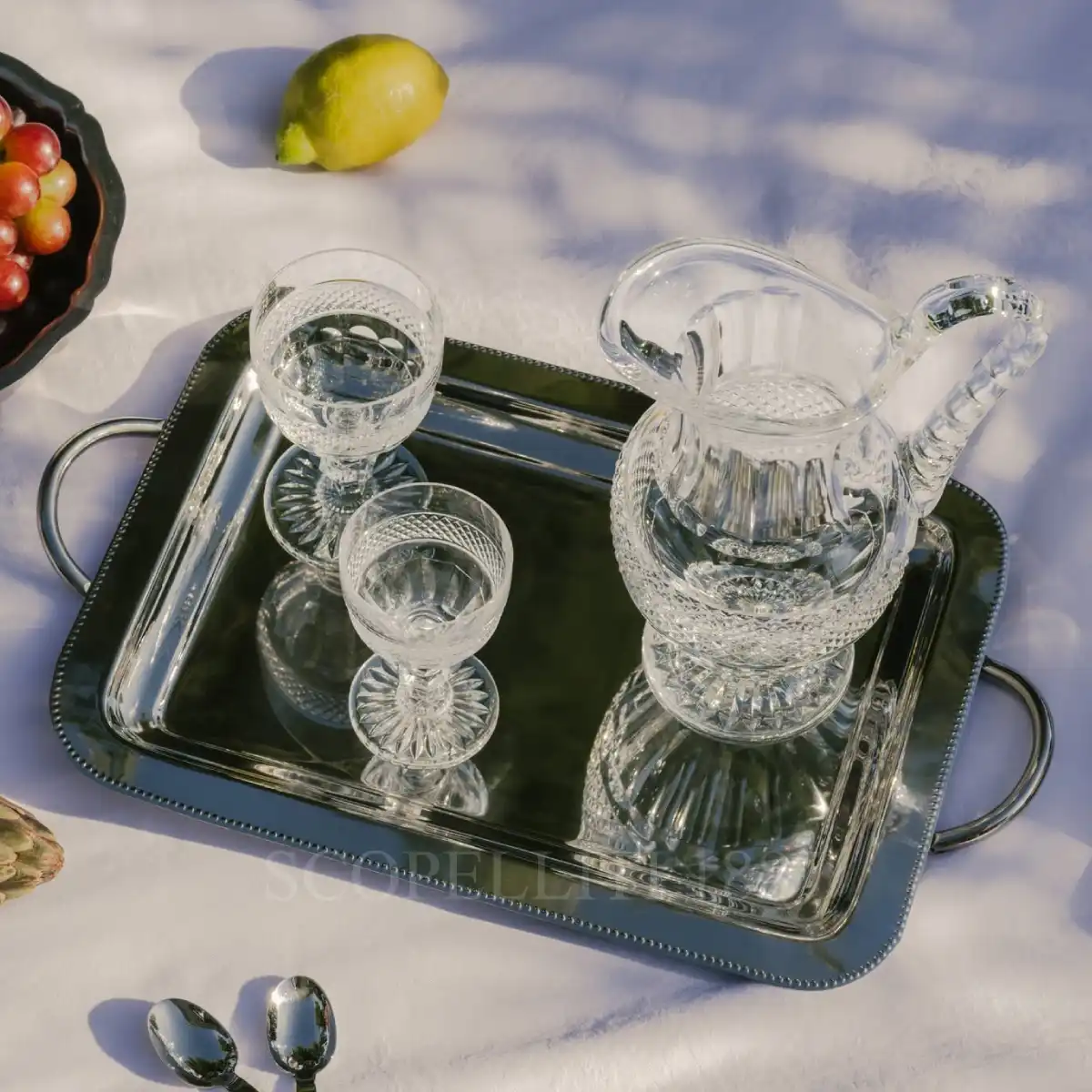 saint louis water jug and glasses trianon