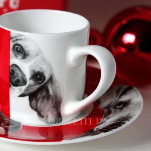 taitu saucer espresso cup dog