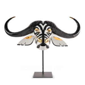 lladro buffalo mask sculpture