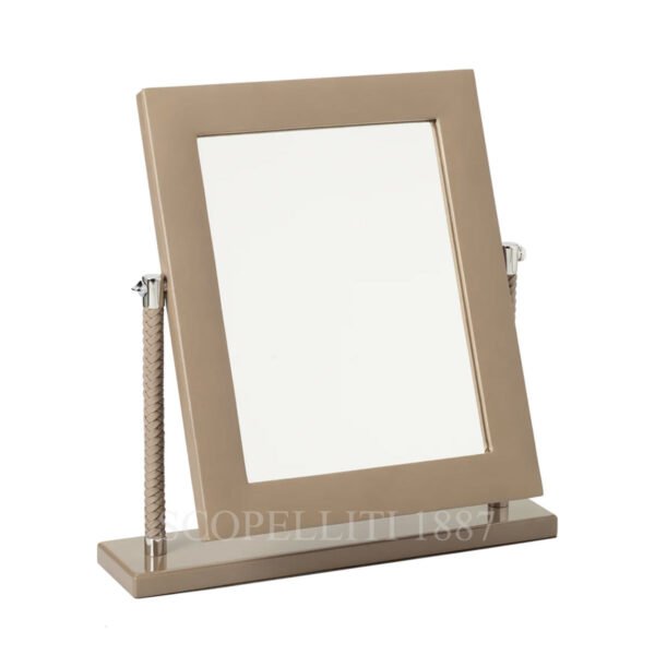 riviere leather mirror taupe