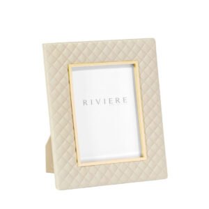 riviere photo frame ivory leather