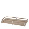Riviere Decorative Tray with Leather Handles Chrome Taupe Vanity