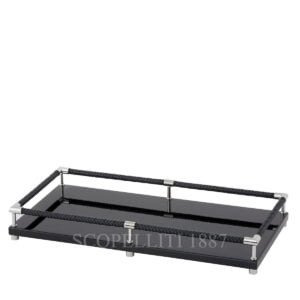 riviere vanity black tray with leather handles