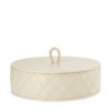 Riviere Leather Round Box Large Ivory Vanity
