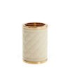 Riviere Leather Toothbrush Holder Gold Ivory Vanity