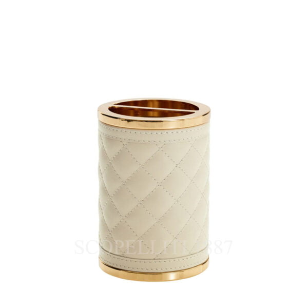 riviere vanity toothbrush holder gold ivory