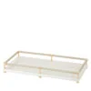 Riviere Decorative Tray with Leather Handles Gold Ivory Vanity