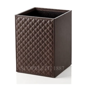 riviere waste paper basket leather vanity chocolate