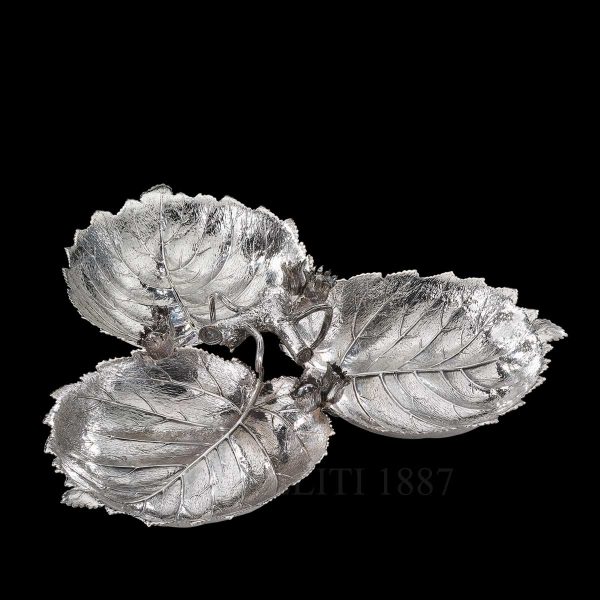 buccellati 3 hazel leaves centerpiece sterling silver