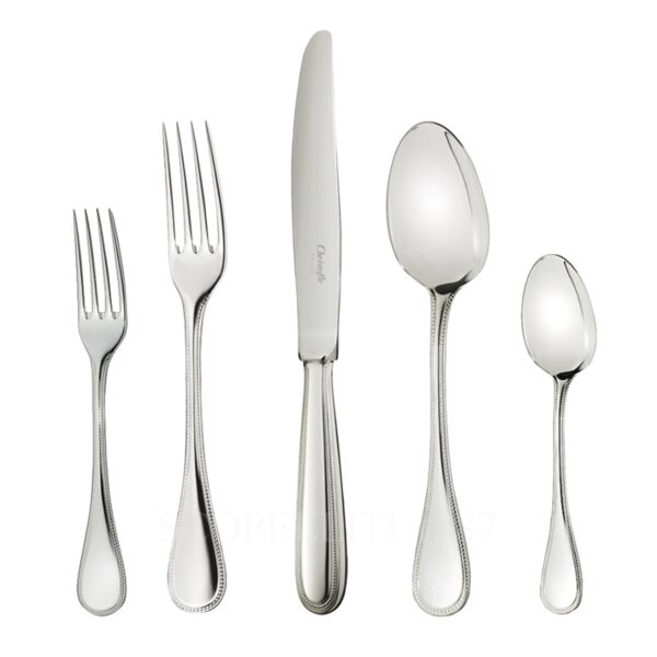 christofle perles 5 piece stainless steel cutlery set