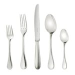 christofle perles 5 piece sterling silver flatware set