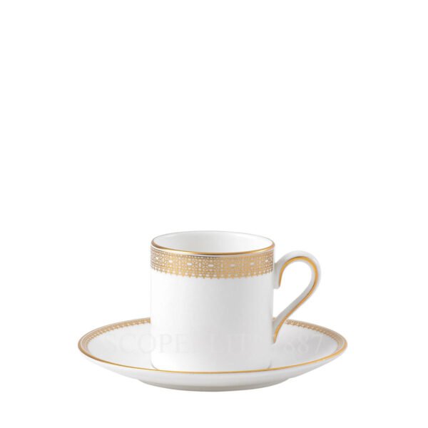 wedgwood vera lace gold coffee cup saucer