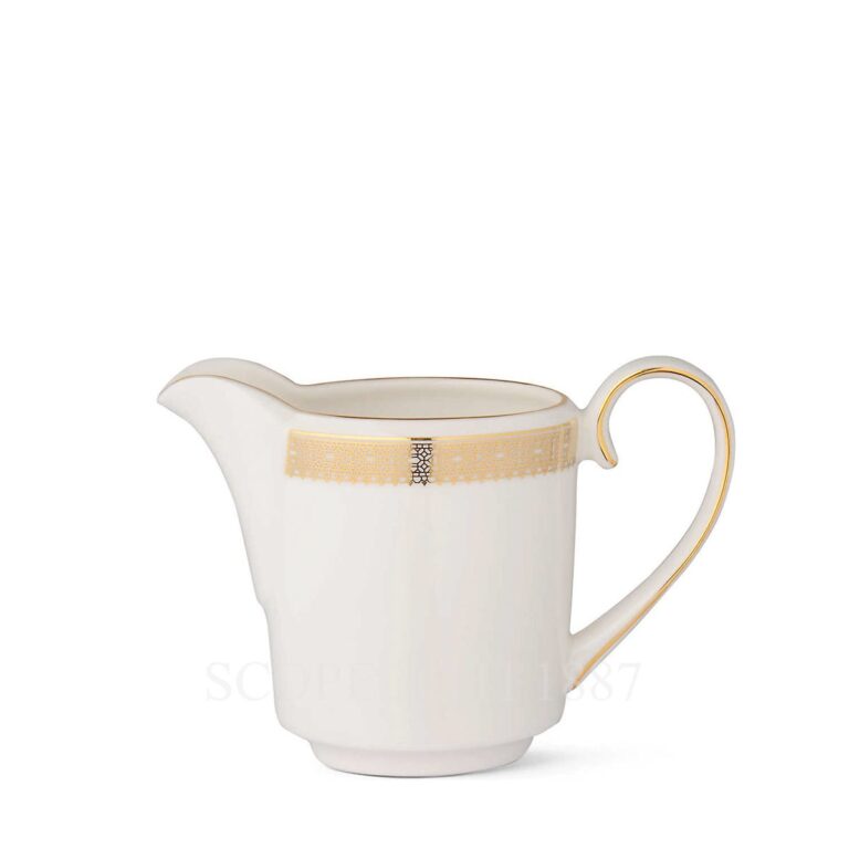 wedgwood vera lace gold milk jug
