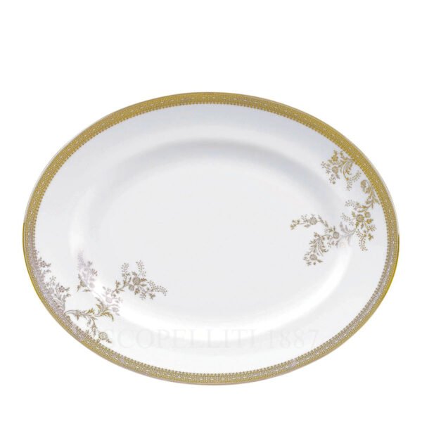 wedgwood vera lace gold oval dish