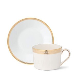 wedgwood vera lace gold tea cup saucer