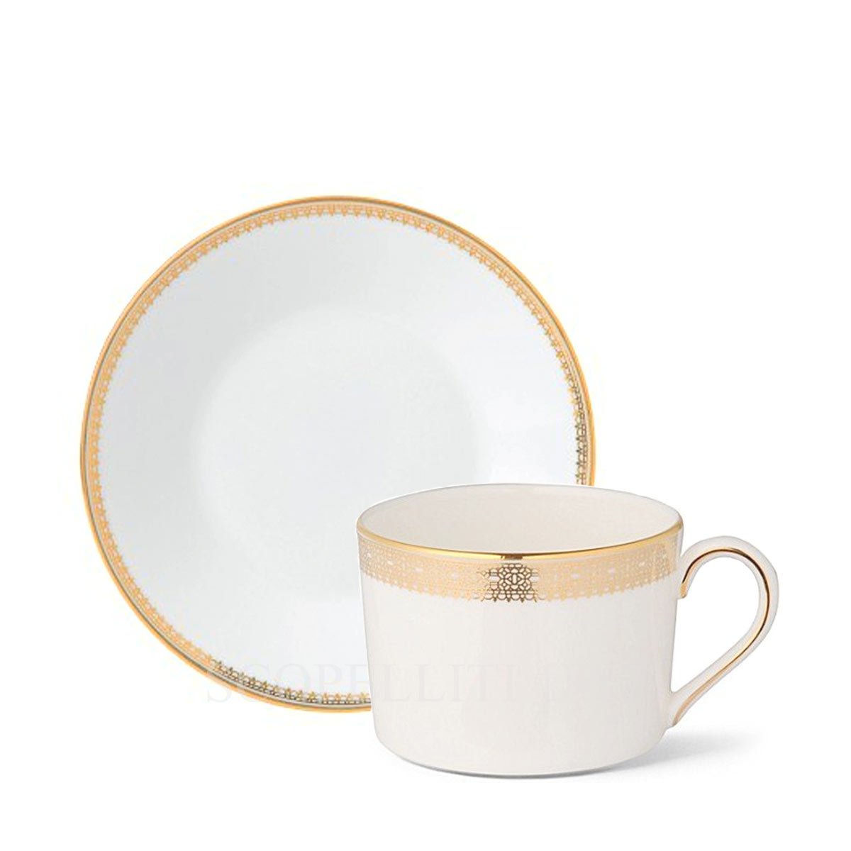 Wedgwood Vera Wang Lace Gold Teacup with Saucer