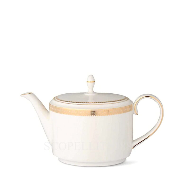 wedgwood vera lace gold teapot