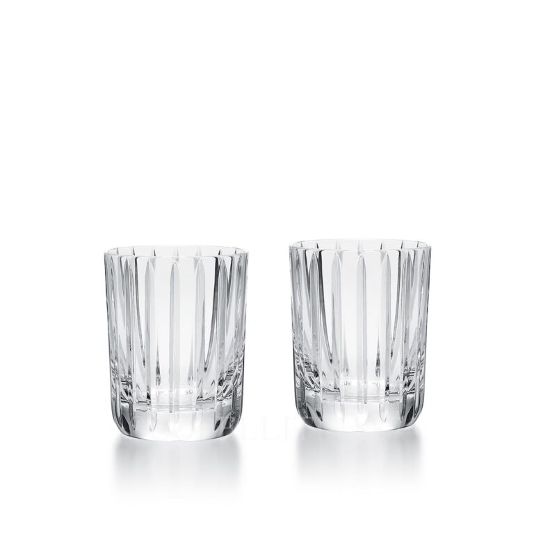 baccarat set of 2 crystal shot tumblers harmonie
