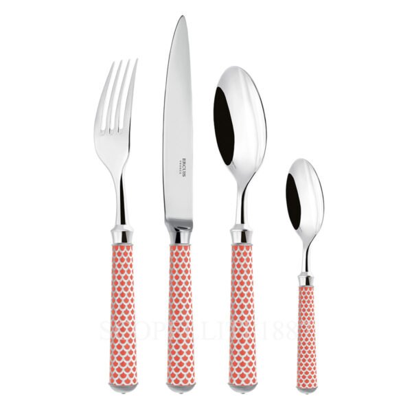 ercuis coupole cutlery set silver plated orange