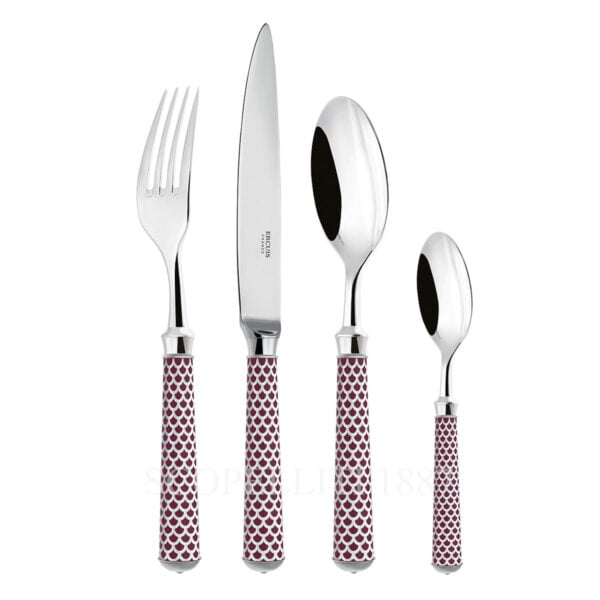 ercuis coupole cutlery set silver plated prune