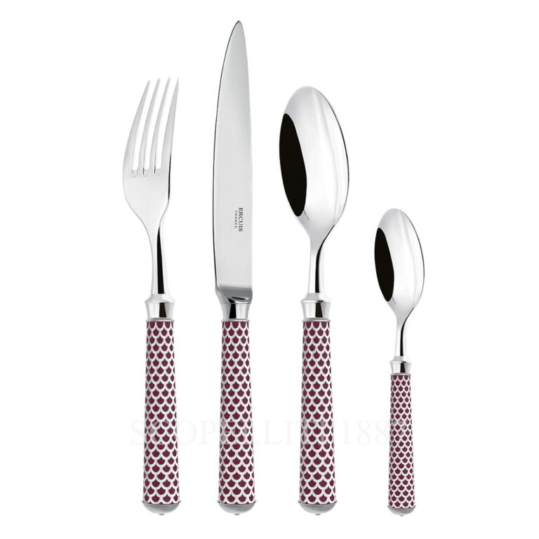 ercuis coupole cutlery set silver plated prune