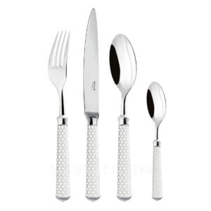 ercuis coupole cutlery set silver plated white