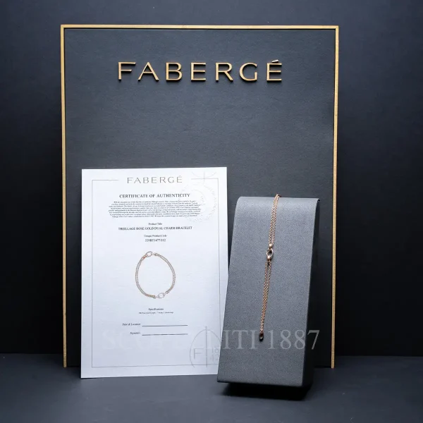 fabergé charm bracelet certificate rose gold 18 kt