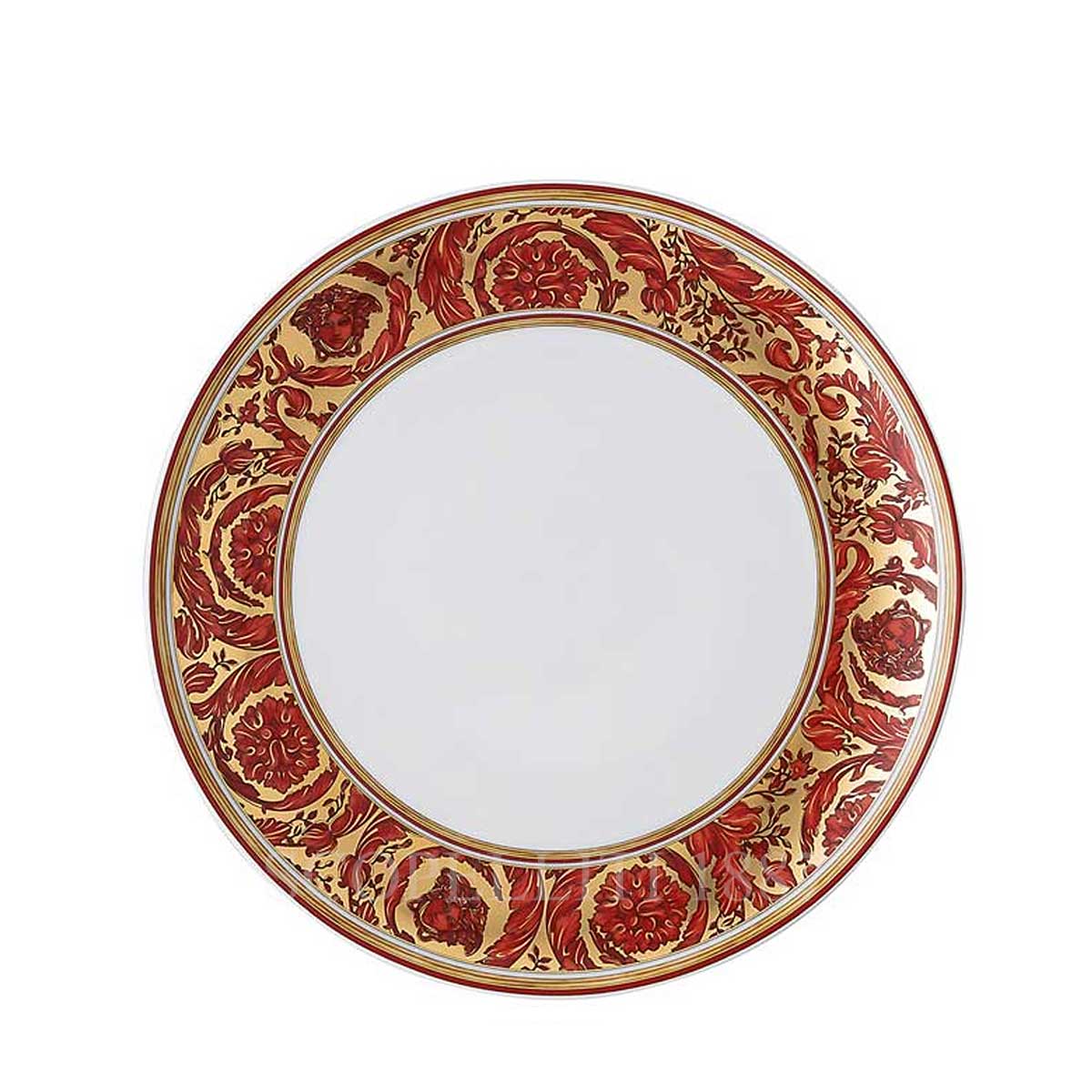Versace Dessert Plate Medusa Garland Red | Versace Dinnerware