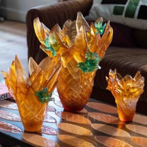 new daum vases amber crystal