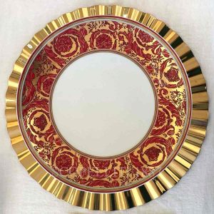 versace dinner plate medusa garland red