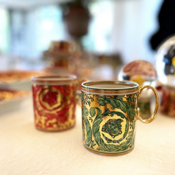 versace gift set of 2 mugs medusa garland