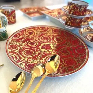 versace plate in limited edition red