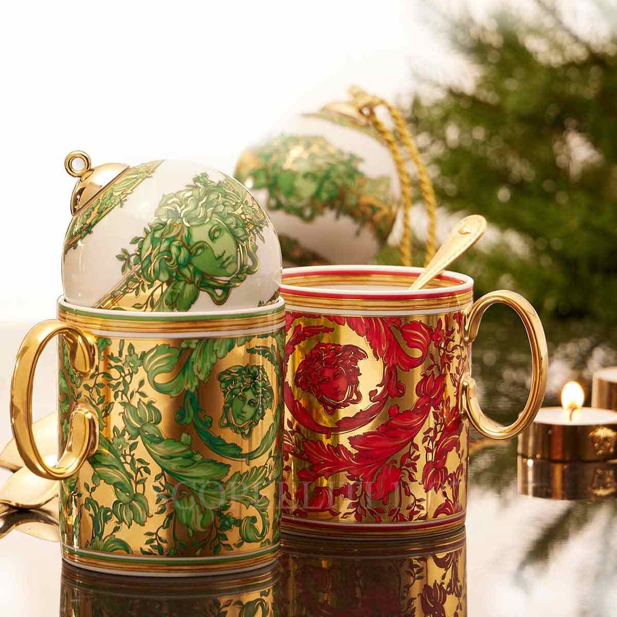 versace set of 2 mugs medusa garland