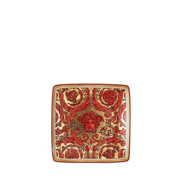 versace medusa garland red square dish 12 cm