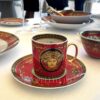 Versace Coffee Cup and Saucer Medusa Red New