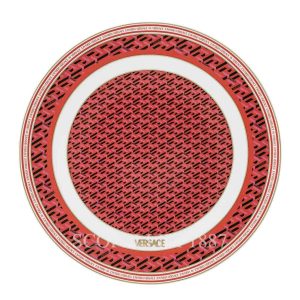 versace service plate red la greca signature